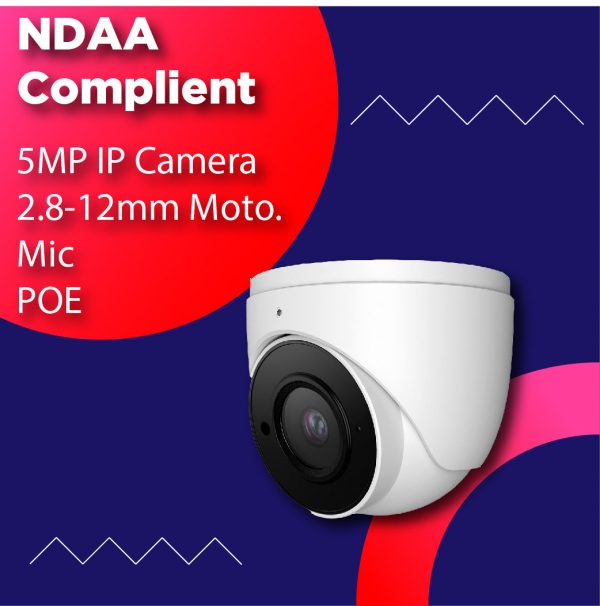 5MP Network IR Motorized VF Eyeball Security IP Camera NDAA