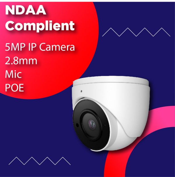 5MP IR 2.8 Fixed Eyeball Network Security IP Camera NDAA